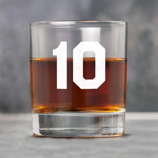 Jersey Number 10 Ten Athletic Sports Rock Glasses