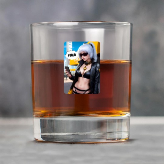 Cyberpunk Waifu Influencer Design 2 Rock Glasses