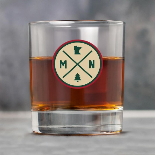 Minnesota Mn Circle Patch Red And Green Rock Glasses