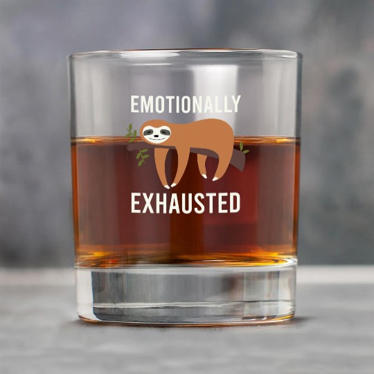 Cute Animals Sloth Emotional Exhausted Gift Idea Rock Glasses