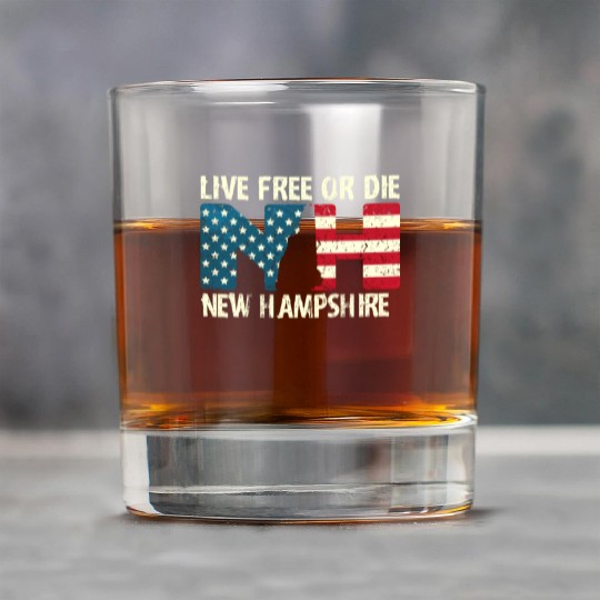 New Hampshire Patriotic Live Free Or Die Product Rock Glasses