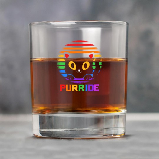 Purride Ally Cat Rainbow LGBT Pride Month Feline Rock Glasses