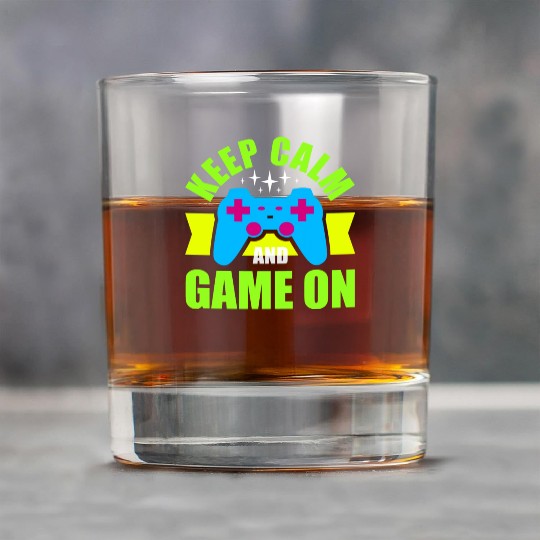 Keep Calm and Game On nostalgia Rock Glasses