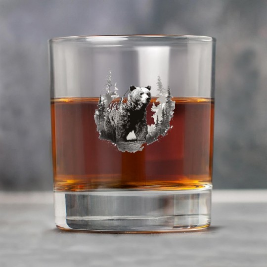 Majestic Forest Bear Rock Glasses