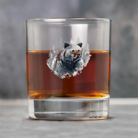 Majestic Forest Bear Rock Glasses