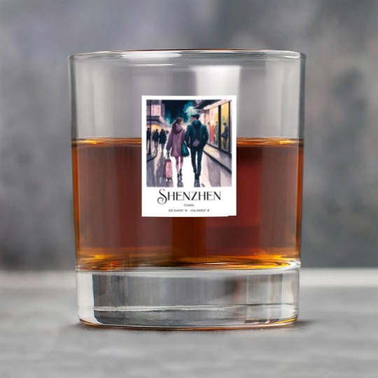 Loving couple walking in streets of Shenzhen China Rock Glasses