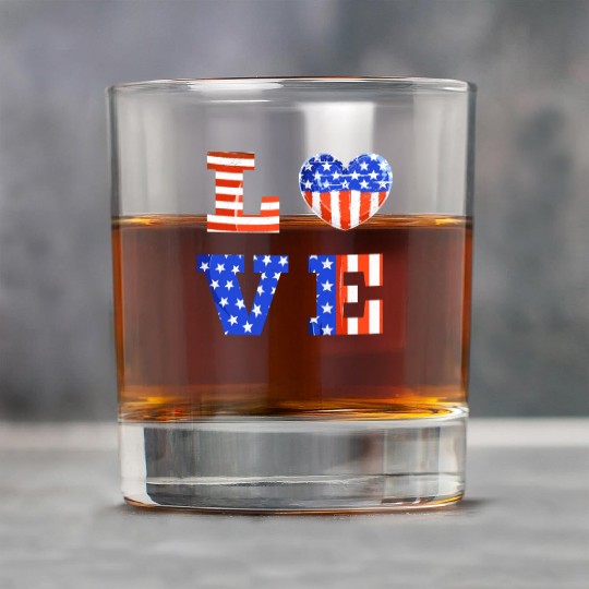 LOVE America Independence Day USA Patriots Rock Glasses