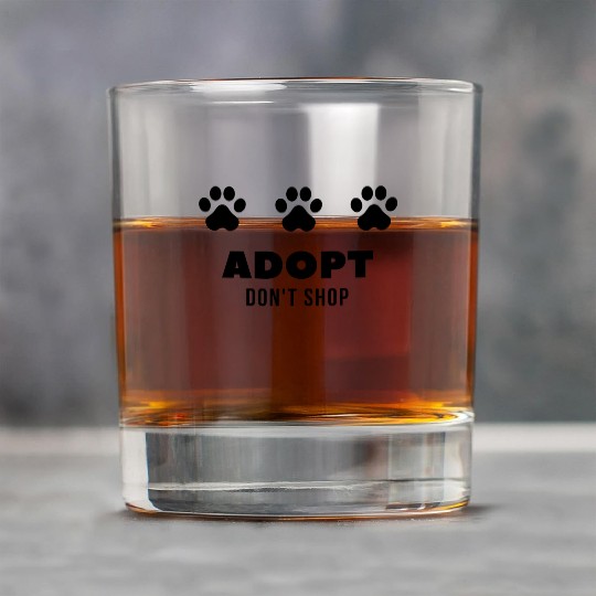 ADOPT DON'T SHOP - Black Design with Paw Prints Rock Glasses