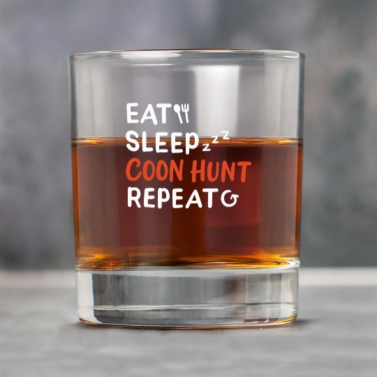 Raccoon Hunting Keep Eat Sleep Hunt Repeat Rock Glasses