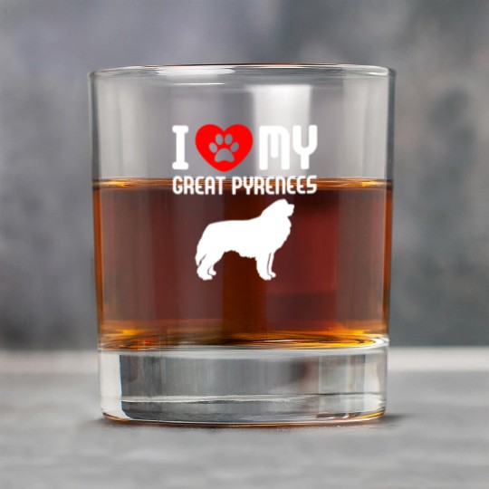 I Love My Great Pyrenees Rock Glasses