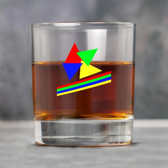 Red Blue Green Yellow Triangles And Lines cool Rock Glasses