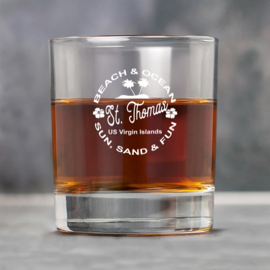 Tropical Beach Ocean St Thomas Us Island Rock Glasses