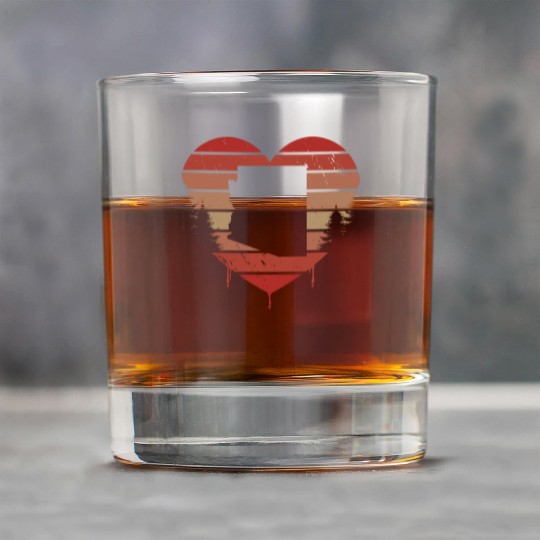 Cute Red Vintage Heart Phoenix Valentine Day Love Rock Glasses
