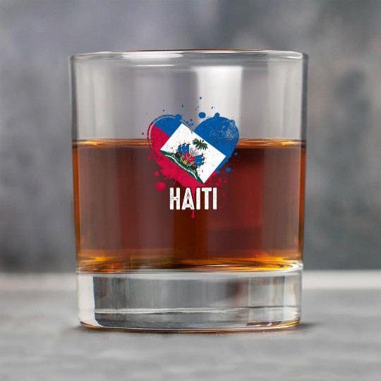 Haitian Vacation Haiti Flag Rock Glasses