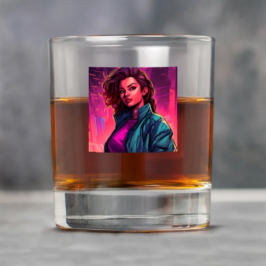 Synthwave City Bloom - Neon Pink Cityscape Rock Glasses