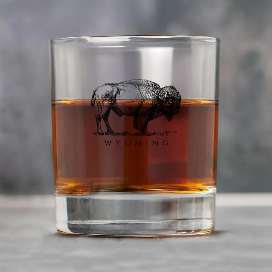 Wyoming With A Buffalo Rock Glasses