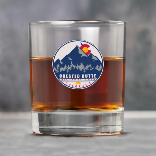 Crested Butte Colorado - Camping Skiing Souvenirs Rock Glasses