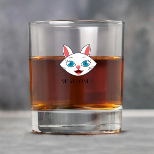 Mewsome White Cat Face Rock Glasses