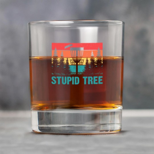 Funny Disc Golf Stupid Tree Art Frisbee Rock Glasses