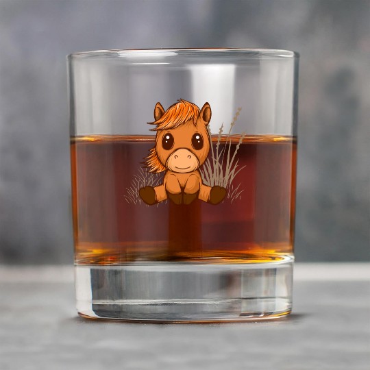 kawaii cute chibi horse Rock Glasses
