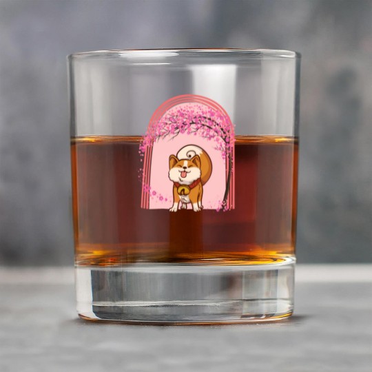 Cherry Blossom Rock Glasses, Shiba Inu Dog Sakura Kawaii