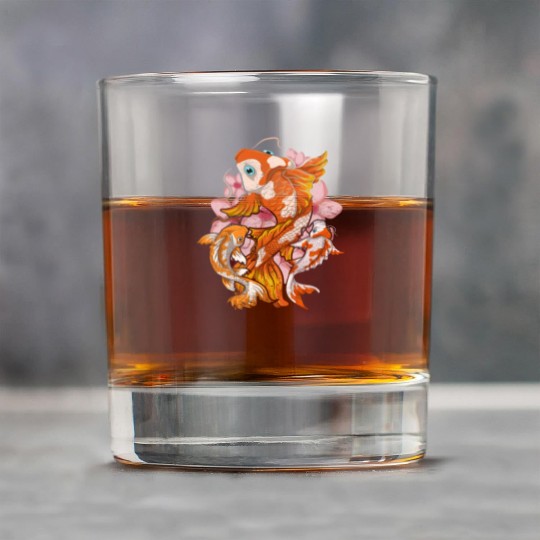 Cherry Blossom Nishikigoi Gift Sakura Koi Carp Rock Glasses
