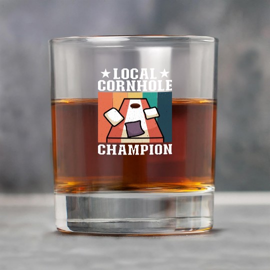 Local Cornhole Champion Bean Bag Lover Rock Glasses
