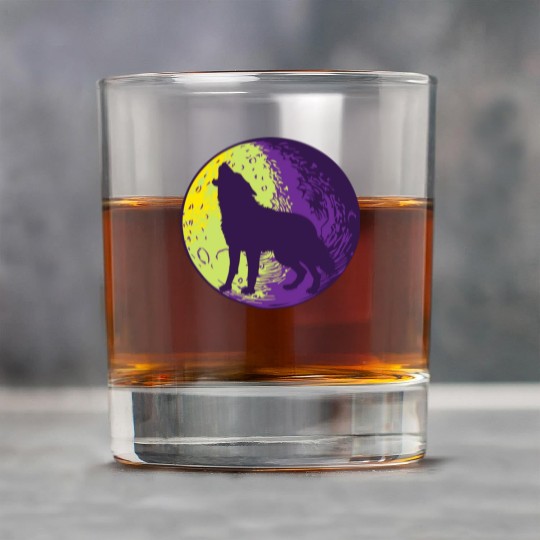 Howling wolf in the moon cool Rock Glasses