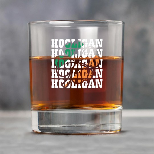 Hooligan Irish Flag Clover Leaf Rock Glasses