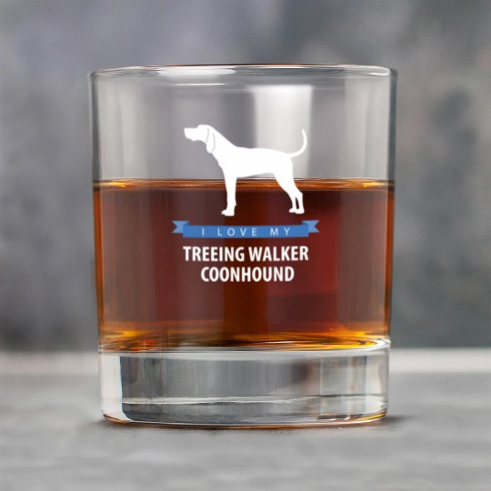 I Love My Treeing Walker Coonhound Rock Glasses