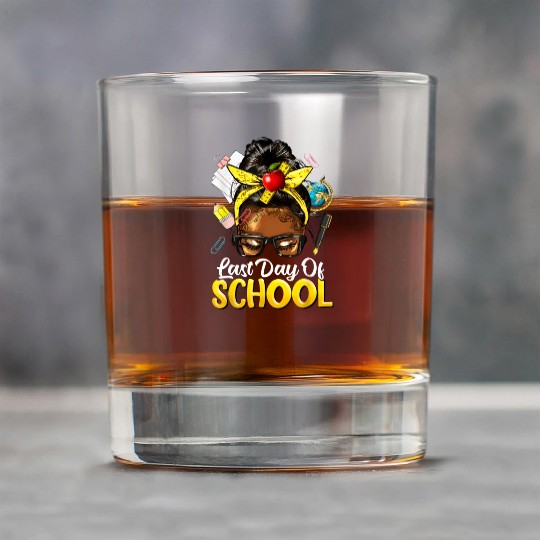 Teacher Black Afro African American Women Last Day Rock Glasses