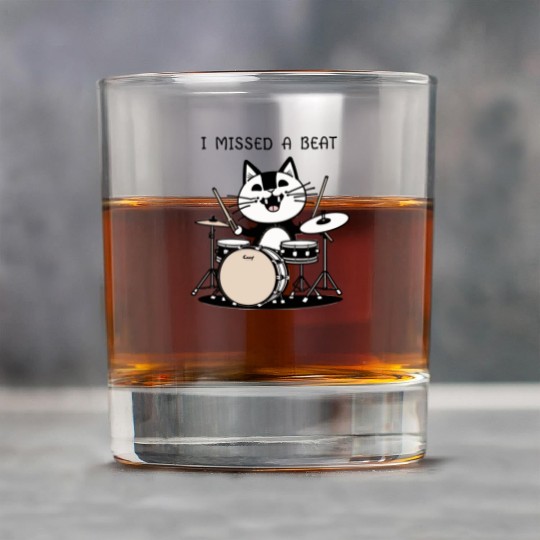 I Missed A Beat Funny Cat Drummer Rock Glasses