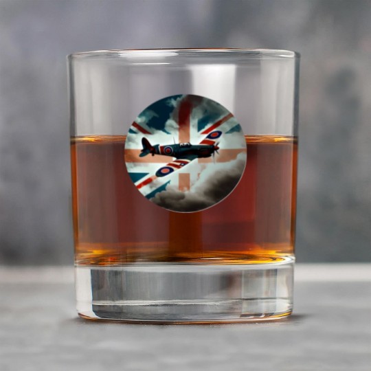 Spitfire Airplane Fighter Plane England UK Rock Glasses
