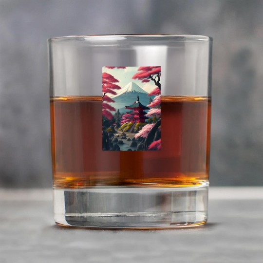 Asia Landscape Serene Mount Fuji Rock Glasses