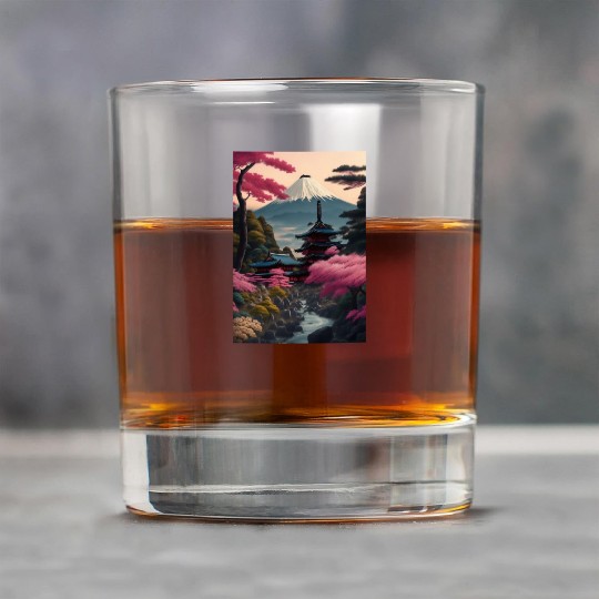 Asia Landscape Serene Mount Fuji Rock Glasses
