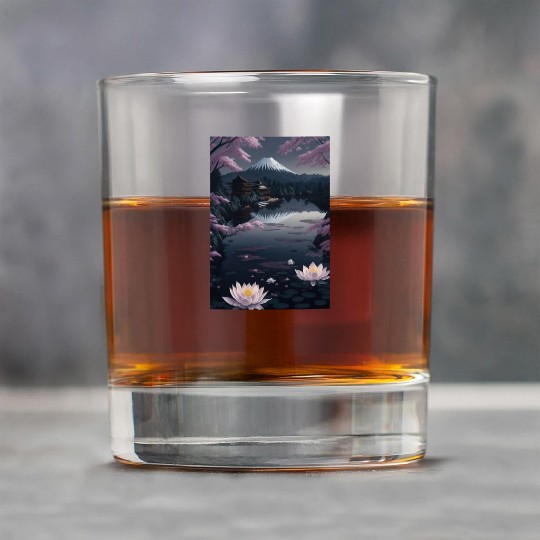 Asia Landscape by night Serene Mount Fuji Rock Glasses