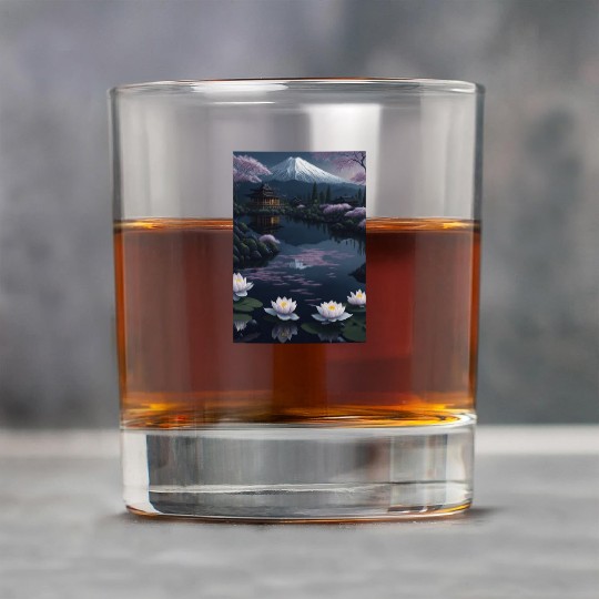Asia Landscape by night Serene Mount Fuji Rock Glasses