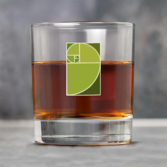 Olive Green Fibonacci Spiral Rock Glasses