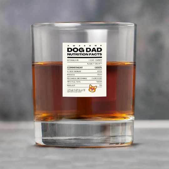 Awesome Dog Dad Nutrition Facts Rock Glasses