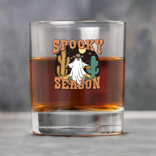 Spooky Season Western Ghost Halloween Rock Glasses