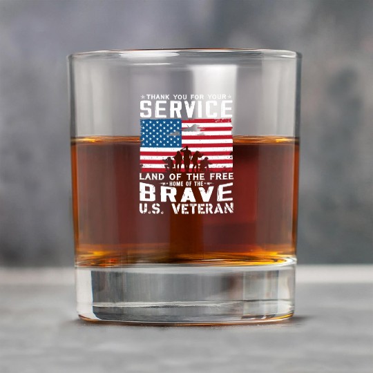 US Army Veteran Land Of The Free Rock Glasses