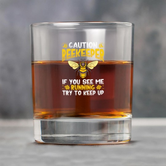 Caution Beekeeper If You See Me Running Hive Honey Rock Glasses