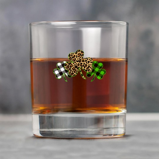 St Patricks Day Leopard Print Plaid Shamrock Rock Glasses