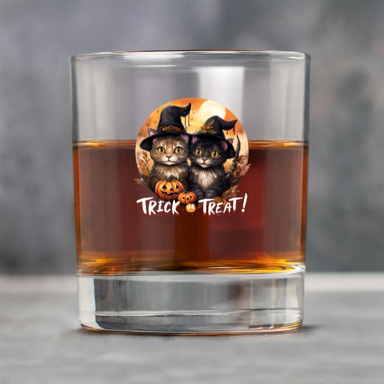 Halloween Trick or Treat Cute Cats Cat Lovers Rock Glasses