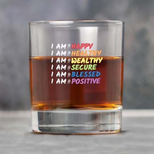 Daily Motivational Affirmation Mantra Self Love Rock Glasses