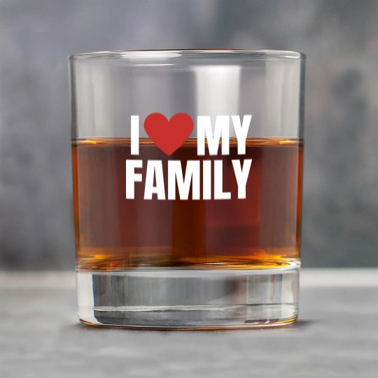 I Love My Family Gathering Reunion Celebration Rock Glasses