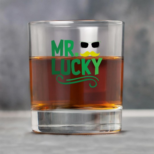 Mr Lucky Clover Shamrock Irish Ireland Rock Glasses