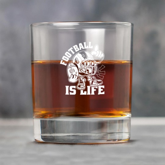 Football Is Life American Football Lover Game Day Rock Glasses