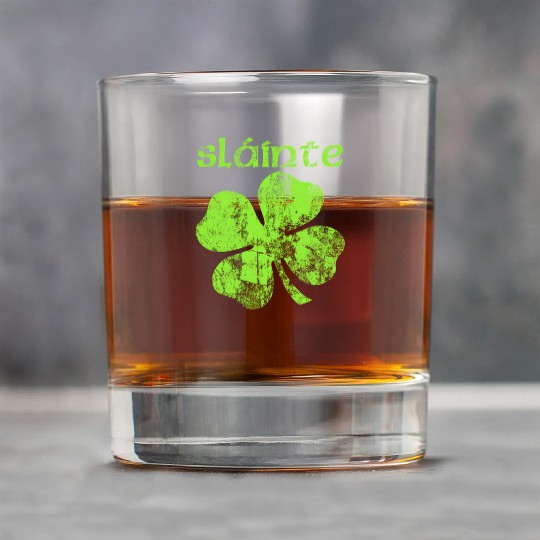 Slainte Cheers Health Fun St Patric Day Rock Glasses