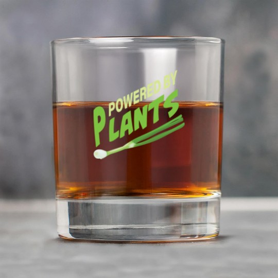 Powered By Plants Vegan Vegetarian Plant Based Rock Glasses